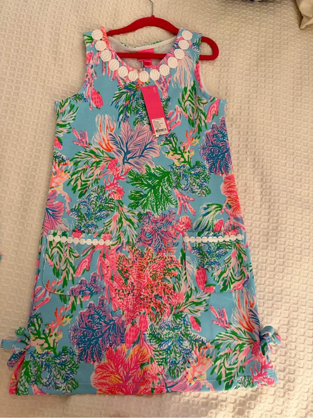 Lilly Pulitzer Blue Floral Shift Dress with Pink & Green Accents